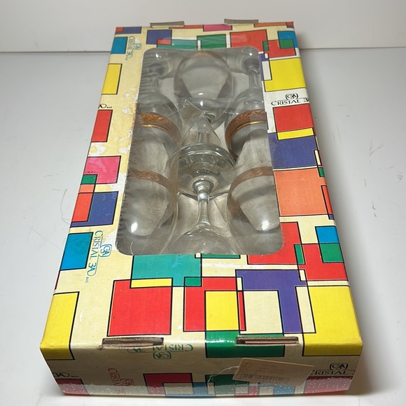 Vintage Cristal 3A wine stemware glass set - Picture 2 of 7